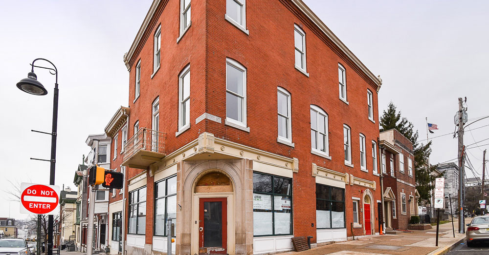 corner of dekalb and east airy streets in norristown, pa building reclaiming original vintage decor and adding modern amenities